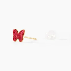Boucles D'oreilles Puces Solena Papillon Or Jaune-Histoire d'Or Discount
