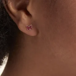 Boucles D'oreilles Puces Solena Papillon Or Jaune-Histoire d'Or Discount