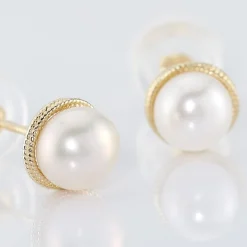 Histoire d'Or Boucles D'oreilles Puces Siera Or Jaune Perle De Culture