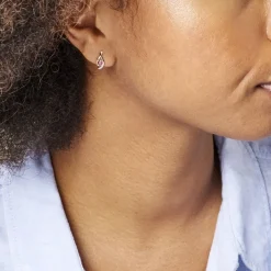 Boucles D'oreilles Puces Sagesse Or Jaune Rubis Et Diamant-Histoire d'Or