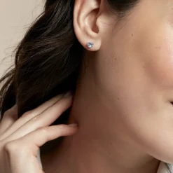 Histoire d'Or Boucles D'oreilles Puces Salona Or Blanc Topaze