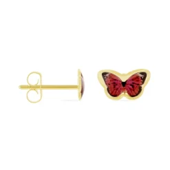 Boucles D'oreilles Puces Sulivia Papillon Or Jaune-Histoire d'Or Best