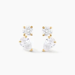 Histoire d'Or Boucles D'oreilles Puces Shiny Garden Or Jaune Oxyde De Zirconium