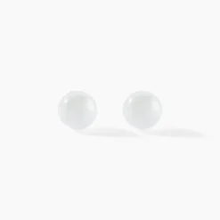 Histoire d'Or Boucles D'oreilles Puces Solene Argent Blanc Céramique