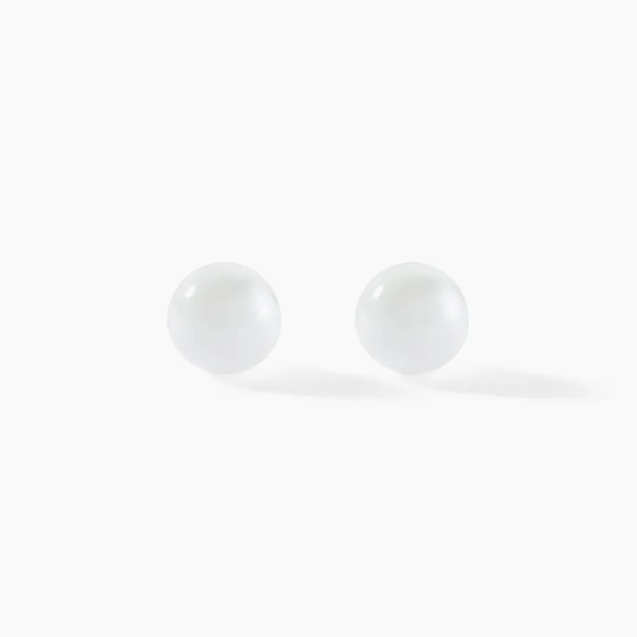 Histoire d'Or Boucles D'oreilles Puces Solene Argent Blanc Céramique