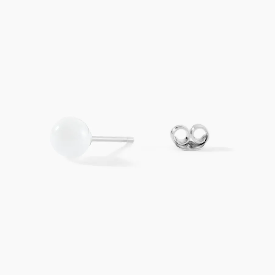 Histoire d'Or Boucles D'oreilles Puces Solene Argent Blanc Céramique