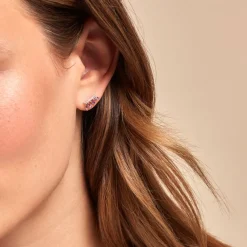 Histoire d'Or Boucles D'oreilles Puces Tiara Or Jaune Améthyste Oxyde De Zirconium