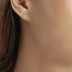 Histoire d'Or Boucles D'oreilles Puces Terry Or Jaune Calcedoine Et Oxyde