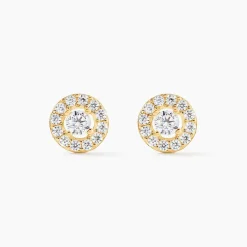 Boucles D'oreilles Puces Tahera Or Jaune Oxyde De Zirconium-Histoire d'Or Best