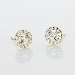 Boucles D'oreilles Puces Tahera Or Jaune Oxyde De Zirconium-Histoire d'Or Best