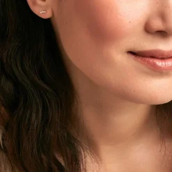 Boucles D'oreilles Puces Tria Or Jaune Oxyde De Zirconium-Histoire d'Or New