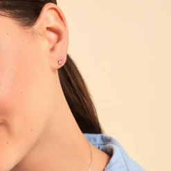 Boucles D'oreilles Puces Tehora Argent Blanc Oxyde De Zirconium-Histoire d'Or Best