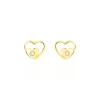 Boucles D'oreilles Puces Terentille Coeur Or Jaune Oxyde De Zirconium-Histoire d'Or Online