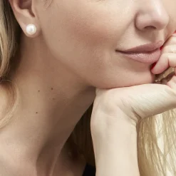 Boucles D'oreilles Puces Ursulina Or Jaune Perle De Culture-Histoire d'Or Hot