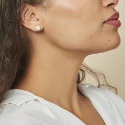 Histoire d'Or Boucles D'oreilles Puces Ursulina Or Jaune Perle De Culture