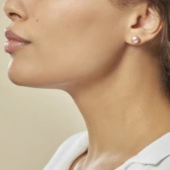 Histoire d'Or Boucles D'oreilles Puces Ursulina Or Jaune Perle De Culture