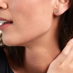 Boucles D'oreilles Puces Ulima Argent Blanc-Histoire d'Or