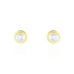 Histoire d'Or Boucles D'oreilles Puces Valliamee Diamante Or Jaune Perle De Culture