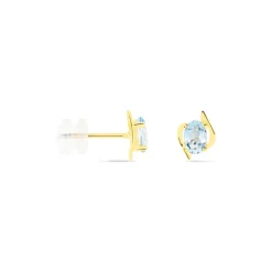 Histoire d'Or Boucles D'oreilles Puces Vrille Ovale Or Jaune Topaze