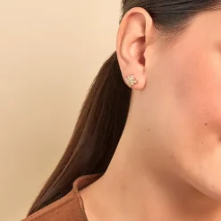 Boucles D'oreilles Puces Vaiana Plaqué Or Jaune Oxyde De Zirconium-Histoire d'Or Clearance