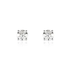 Boucles D'oreilles Puces Victoria Or Blanc Diamant-Histoire d'Or Online