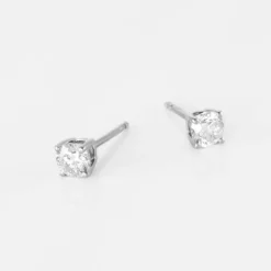 Boucles D'oreilles Puces Victoria Or Blanc Diamant-Histoire d'Or Online
