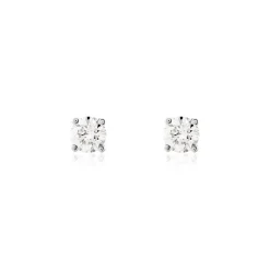 Histoire d'Or Boucles D'oreilles Puces Victoria Platine Blanc Diamant