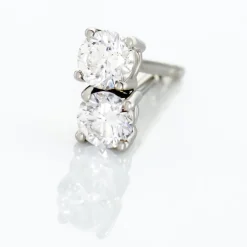 Histoire d'Or Boucles D'oreilles Puces Victoria Platine Blanc Diamant