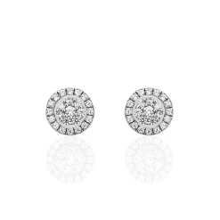 Histoire d'Or Boucles D'oreilles Puces Verane Argent Blanc Oxyde De Zirconium