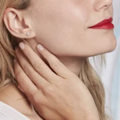 Histoire d'Or Boucles D'oreilles Puces Victoria Platine Blanc Diamant