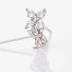 Boucles D'oreilles Puces Winter Flower Or Blanc Oxyde De Zirconium-Histoire d'Or Discount