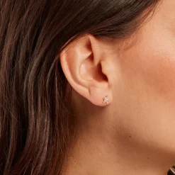 Histoire d'Or Boucles D'oreilles Puces Wen Or Jaune Oxyde De Zirconium