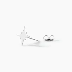 Histoire d'Or Boucles D'oreilles Puces Wiem Argent Blanc
