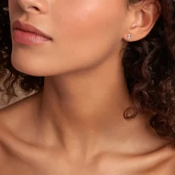 Histoire d'Or Boucles D'oreilles Puces Xene Or Jaune Diamant