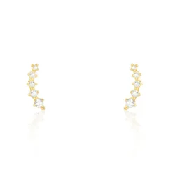 Boucles D'oreilles Puces Youssa Barrettes Or Jaune Oxyde De Zirconium-Histoire d'Or Hot