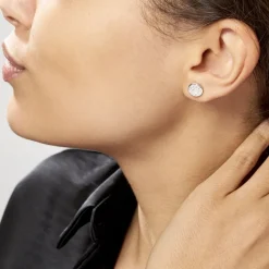 Histoire d'Or Boucles D'oreilles Puces Yesim Argent Blanc Oxyde De Zirconium