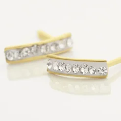 Histoire d'Or Boucles D'oreilles Puces Youssa Barrettes Or Jaune Strass