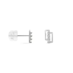 Histoire d'Or Boucles D'oreilles Puces Youssa Barrettes Or Blanc Oxyde De Zirconium