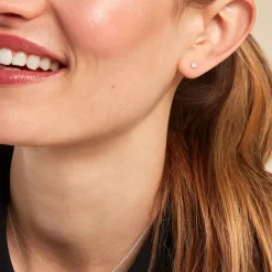 Histoire d'Or Boucles D'oreilles Puces Ziya Argent Blanc Oxyde De Zirconium