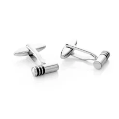 Boutons De Manchette Gaudens Acier Bicolore-Histoire d'Or Clearance