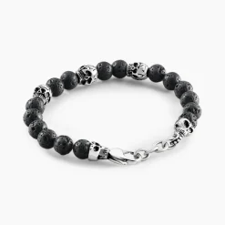 Histoire d'Or Bracelet Acier Blanc Hantz Pierre De Lave