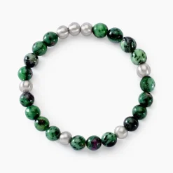 Bracelet Adonis Acier Blanc Unakite-Histoire d'Or Outlet