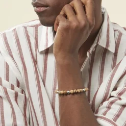 Histoire d'Or Bracelet Adonis Acier Blanc Jaspe Africain