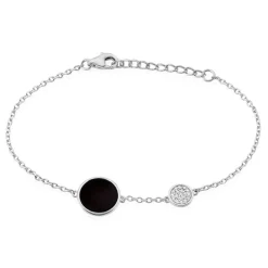 Bracelet Adonya Argent Blanc Céramique Et Oxyde De Zirconium-Histoire d'Or Sale