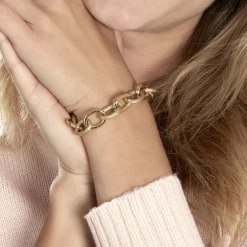 Histoire d'Or Bracelet Aelia Maille Alternee Acier Jaune