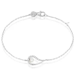 Histoire d'Or Bracelet Akiko Argent Blanc Perle De Culture Et Oxyde De Zirconium