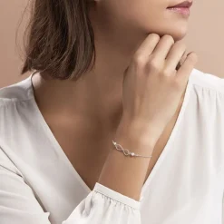 Histoire d'Or Bracelet Aliya Argent Blanc Pierre De Synthese