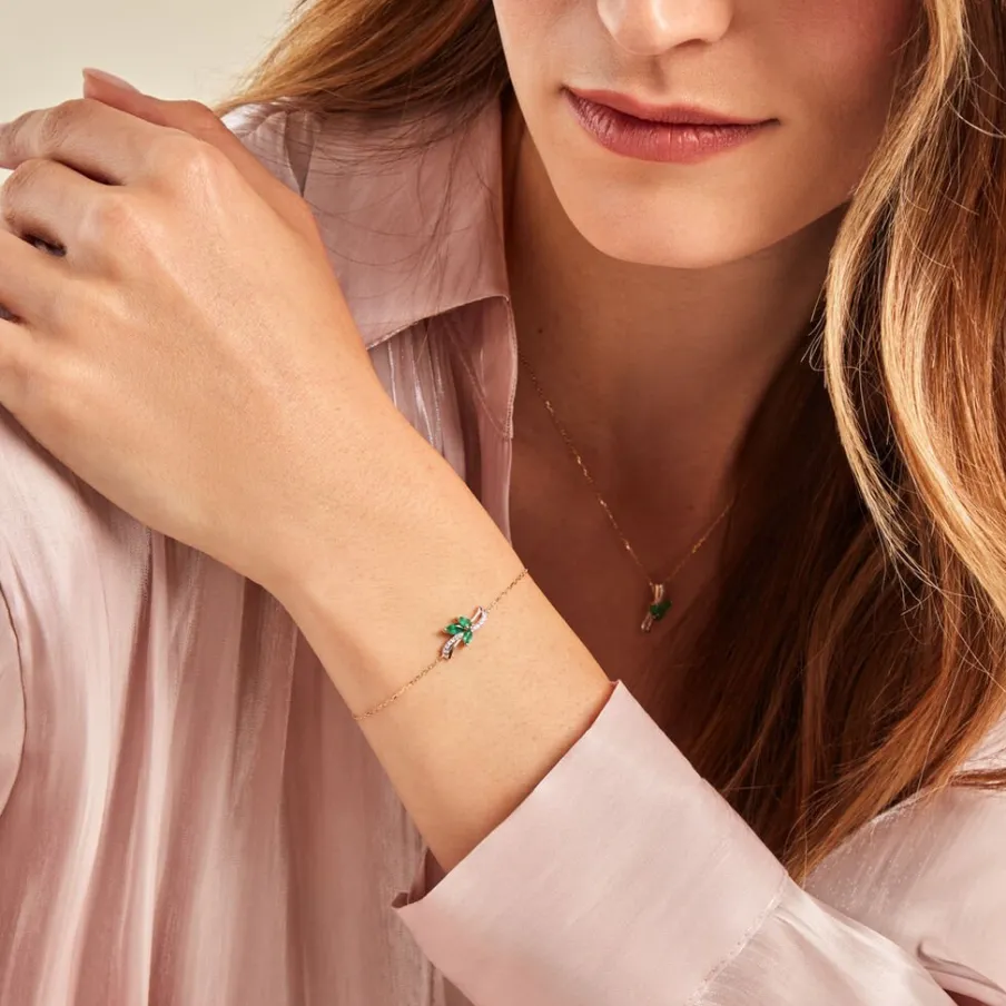 Histoire d'Or Bracelet Angie Or Jaune Emeraude Diamant