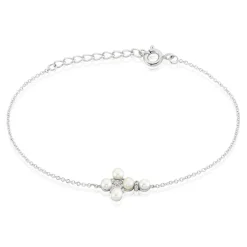 Histoire d'Or Bracelet Argent Blanc Burt Perles De Culture Oxydes De Zirconium