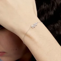 Histoire d'Or Bracelet Argent Blanc Jade Oxydes De Zirconium Blancs